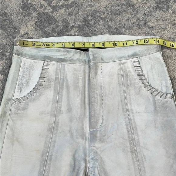 NWT One Teaspoon Leather Distressed Grunge Dirty Stitched Pants Western Sz S - Picture 9 of 13